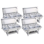 NNEAGS 4X Stainless Steel Chafing Triple Tray Catering Dish Food Warmer