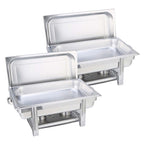NNEAGS 2X Single Tray Stainless Steel Chafing Catering Dish Food Warmer
