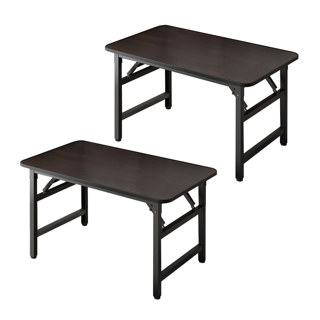 NNEAGS 2X 120x60 Walnut Foldable Computer Study Table Easy Assembly Desk No Chair