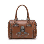 3D Crystal Skull Bag With Studded Satchels-1