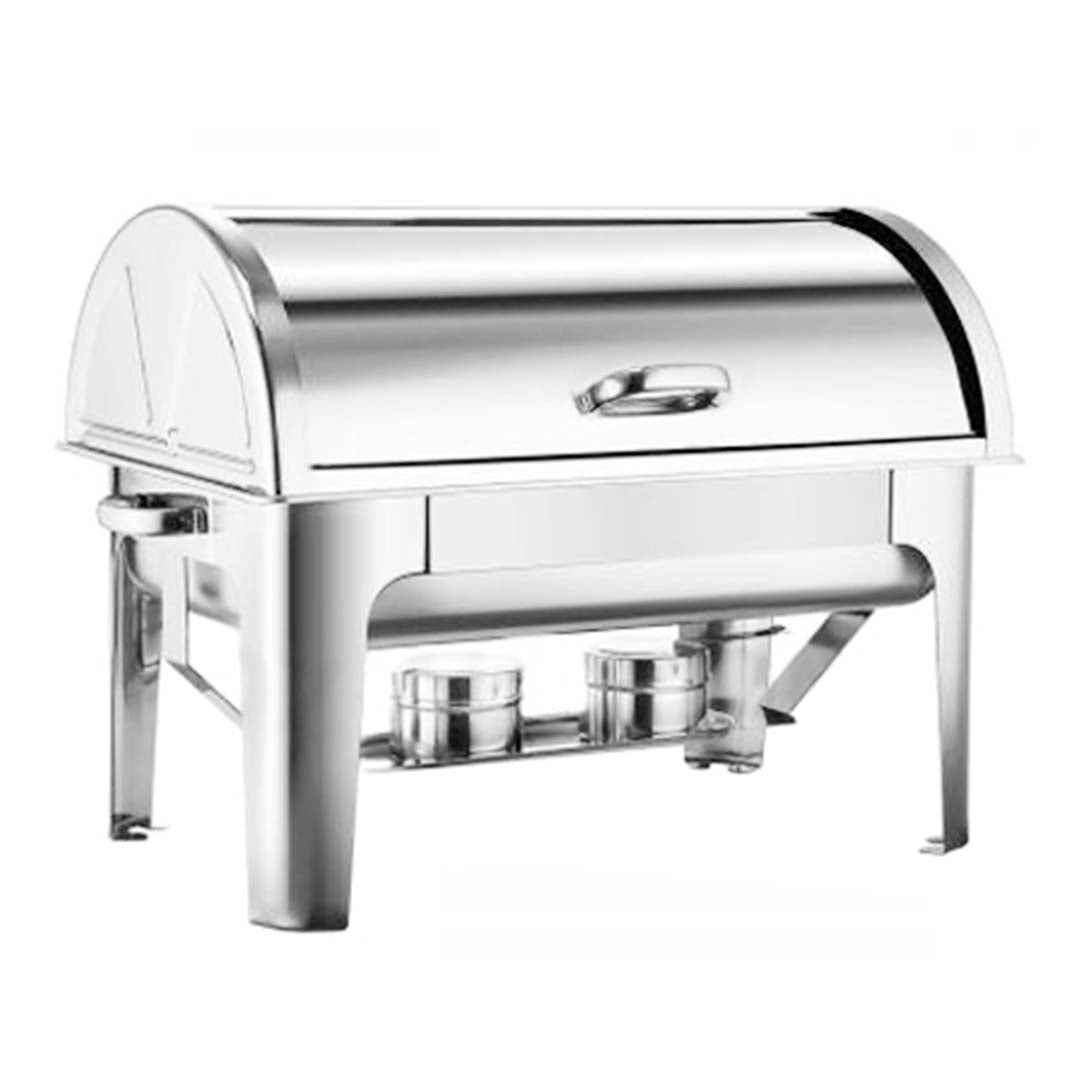 NNEAGS 4X 4.5L Dual Tray Stainless Steel Roll Top Chafing Dish Food Warmer