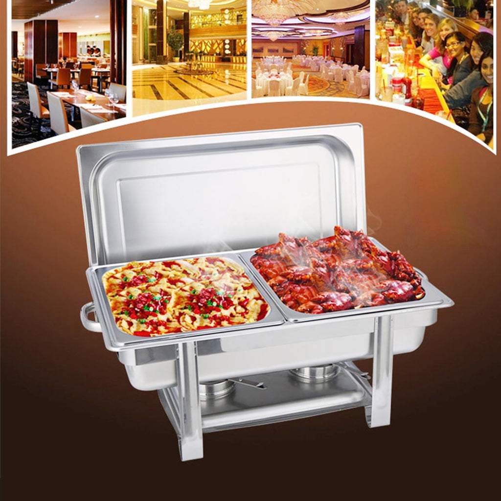 NNEAGS Double Tray Stainless Steel Chafing Catering Dish Food Warmer