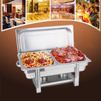 NNEAGS Double Tray Stainless Steel Chafing Catering Dish Food Warmer