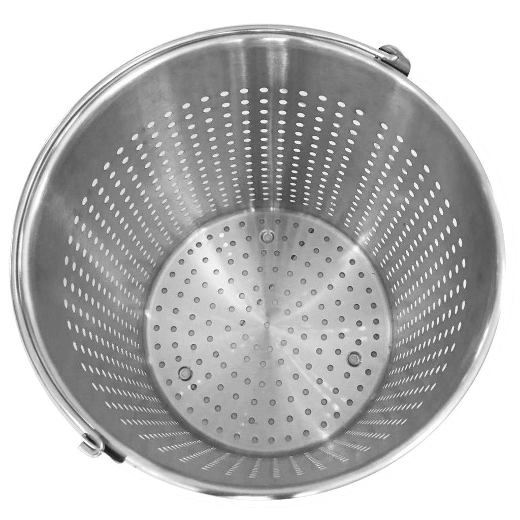 NNEAGS 2X 71L 18/10 Stainless Steel Perforated Stockpot Basket Pasta Strainer with Handle-2