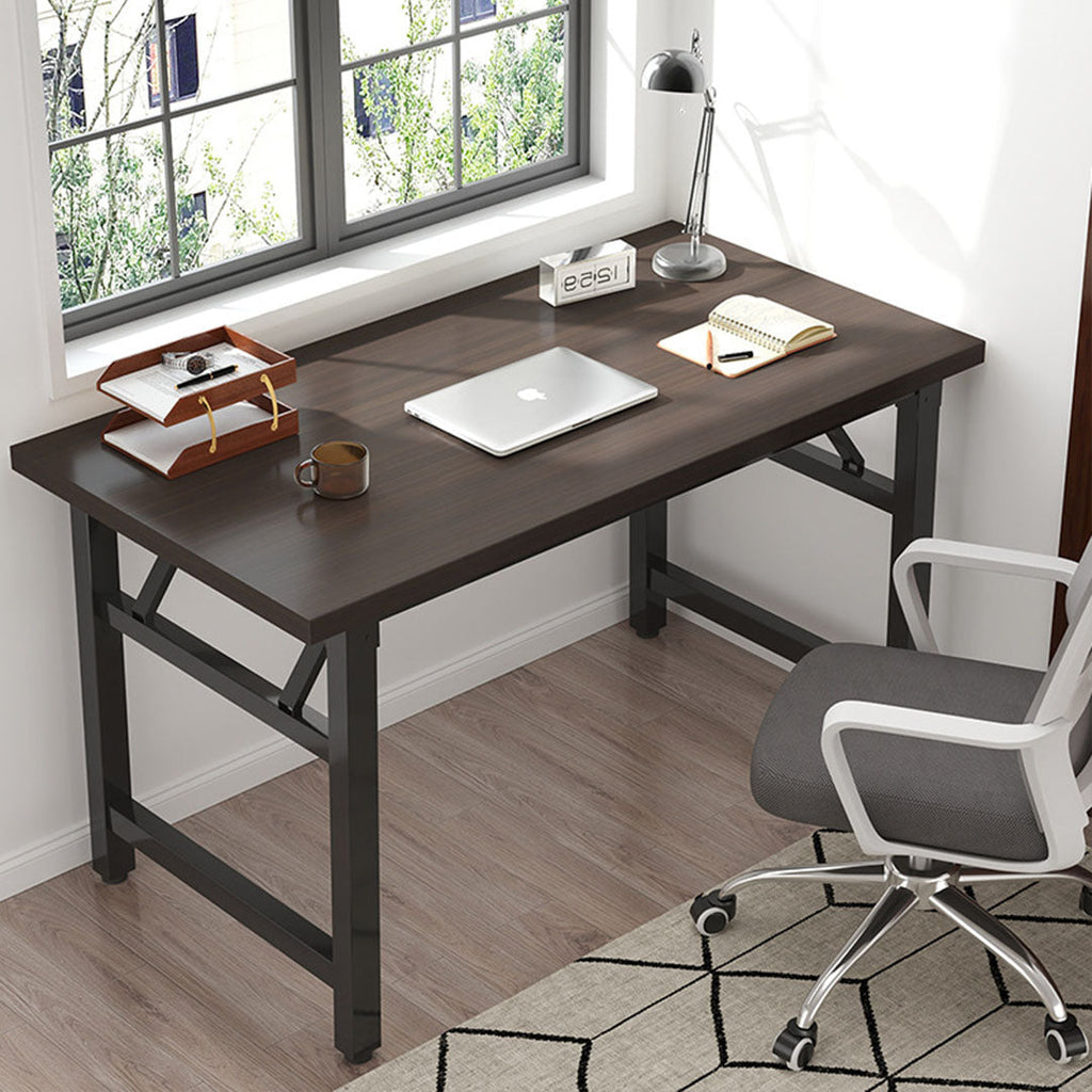 NNEAGS 2X 120x60 Walnut Foldable Computer Study Table Easy Assembly Desk No Chair