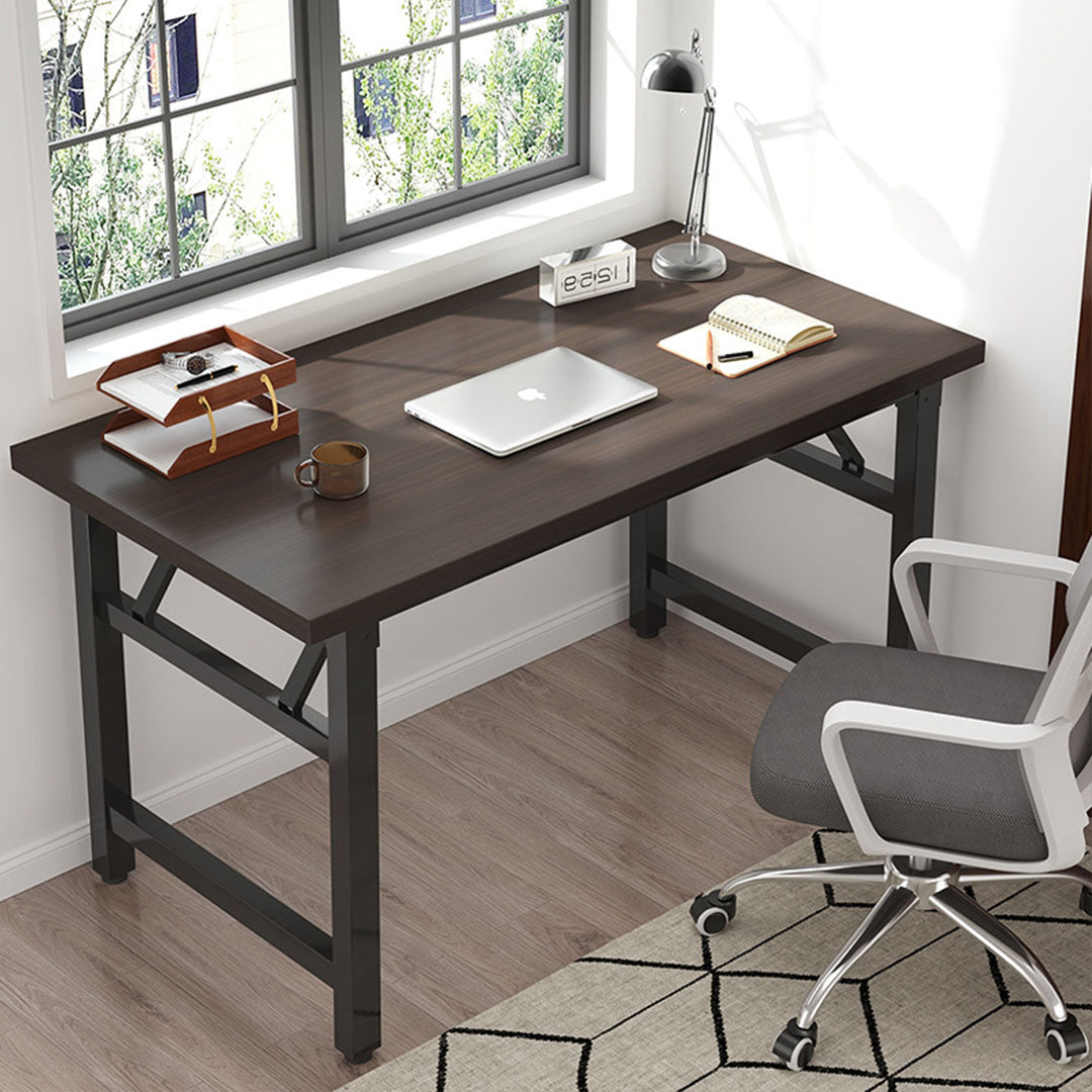 NNEAGS 2X 120x60 Walnut Foldable Computer Study Table Easy Assembly Desk No Chair