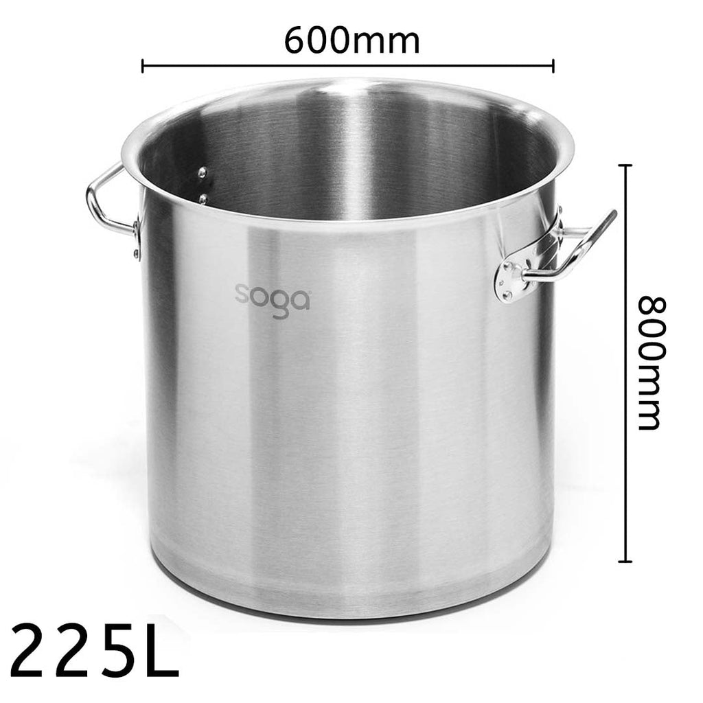 NNEAGS Stock Pot 225L Top Grade Thick Stainless Steel Stockpot 18/10 Without Lid-2