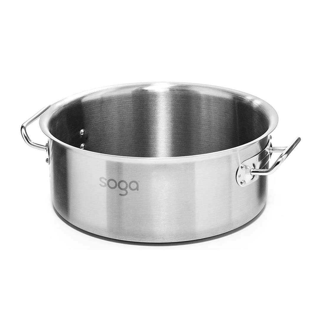 NNEAGS 17L Wide Stock Pot  and 50L Tall Top Grade Thick Stainless Steel Stockpot 18/10-3