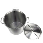 NNEAGS Stock Pot 225L Top Grade Thick Stainless Steel Stockpot 18/10 Without Lid-3