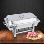 NNEAGS 2X Triple Tray Stainless Steel Chafing Catering Dish Food Warmer
