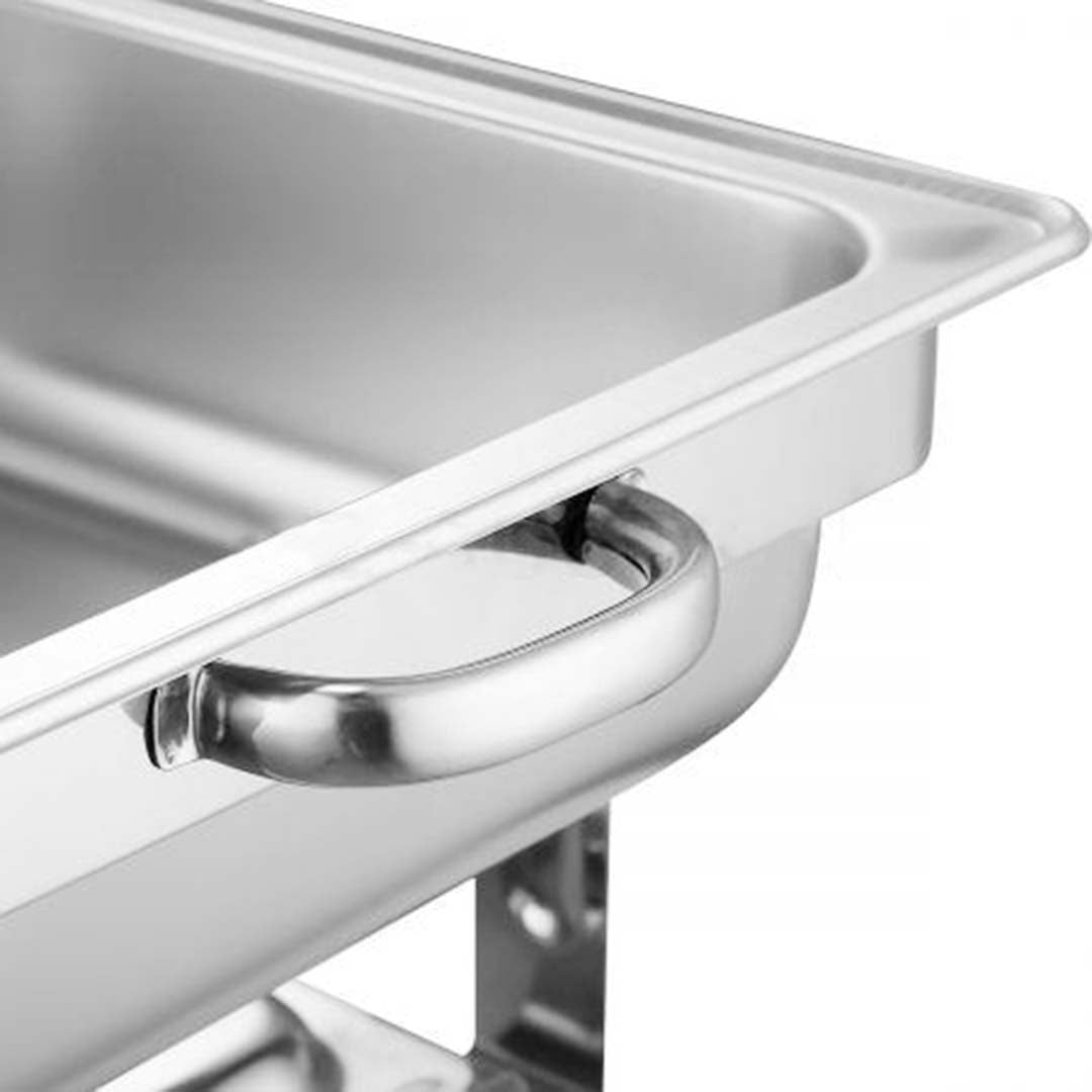 NNEAGS 4X 4.5L Dual Tray Stainless Steel Roll Top Chafing Dish Food Warmer
