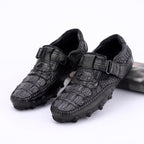 Crocodile Shoes Crocodile Leather Loafers Casual Driving Shoes Black-0