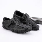 Crocodile Shoes Crocodile Leather Loafers Casual Driving Shoes Black-1