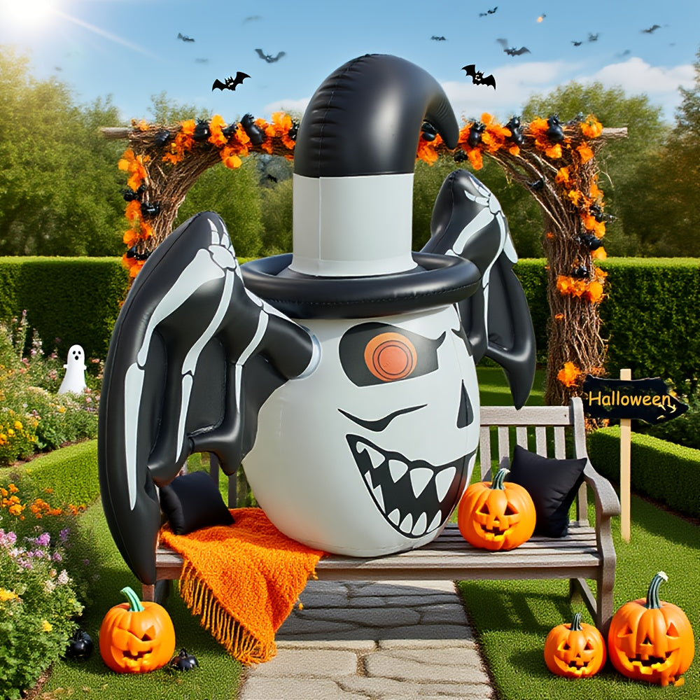 NNETM Halloween Inflatable Skull Bat with Hat-1