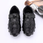 Crocodile Shoes Crocodile Leather Loafers Casual Driving Shoes Black-3