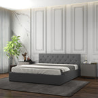 NNEIDS Milano Capri Luxury Gas Lift Bed With Headboard (Model 3) - Grey  No.28 - King-0