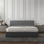 NNEIDS Milano Capri Luxury Gas Lift Bed With Headboard (Model 3) - Grey  No.28 - King-4