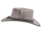 Grey Australian Kangaroo Leather Crushable Outback Jacaru Hat-6