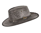 Grey Australian Kangaroo Leather Crushable Outback Jacaru Hat-2
