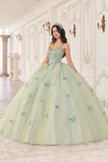 Sage Layered Tulle Ball Gown-0