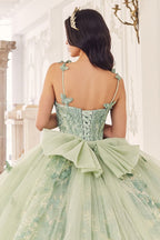 Sage Layered Tulle Ball Gown-2