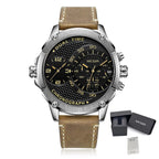 MEGIR Luxury Business Watches for Men Leather Strap Casual Sports Wristwatch Chronograph Waterproof Male Clock Reloj Hombre 2093
