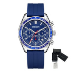 MEGIR Analog Quartz Wrist Watch Chronograph Luminous Business Sport Watches with Silicone Strap Calendar Man Clock Reloj Hombre 8105