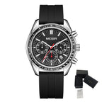 MEGIR Analog Quartz Wrist Watch Chronograph Luminous Business Sport Watches with Silicone Strap Calendar Man Clock Reloj Hombre 8105