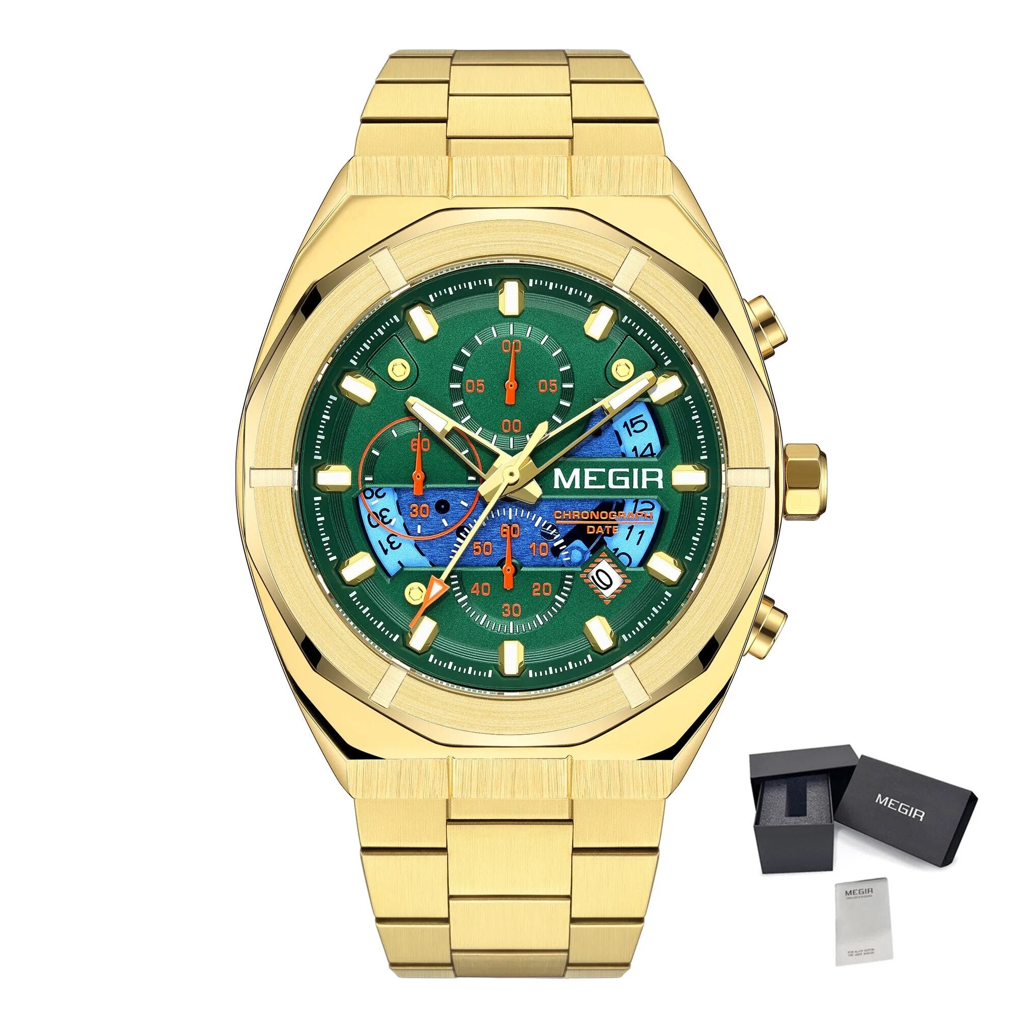 MEGIR New Watch for Men Top Brand Luxury Casual Quartz Wristwatch with Chronograph Waterproof Luminous Auto Date Reloj Hombre