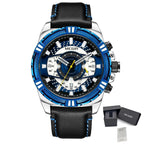 MEGIR Luxury Men Casual Sport Watch Leather Strap Quartz Wristwatch Waterproof Calendar Man Chronograph Clock Montre Homme 2118