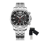 MEGIR Stainless Steel Business Watches for Men Luxury Quartz Casual Wristwatch Luminous Waterproof Date Clock Chronograph 2068