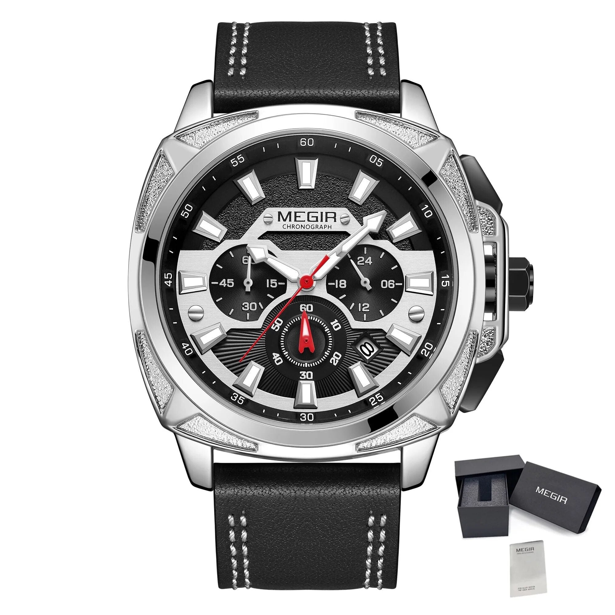 MEGIR Relogio Masculino Watches Men Fashion Leather Band Sports Military Watches Luxury Quartz Business Wristwatch Reloj Hombre