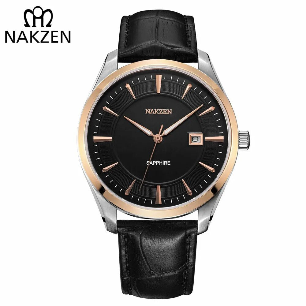 NAKZEN Mens wrist Watches Top Luxury Brand Quartz Watch Casual Leather Sports Wristwatch Homme Male Clock Relogio Masculino