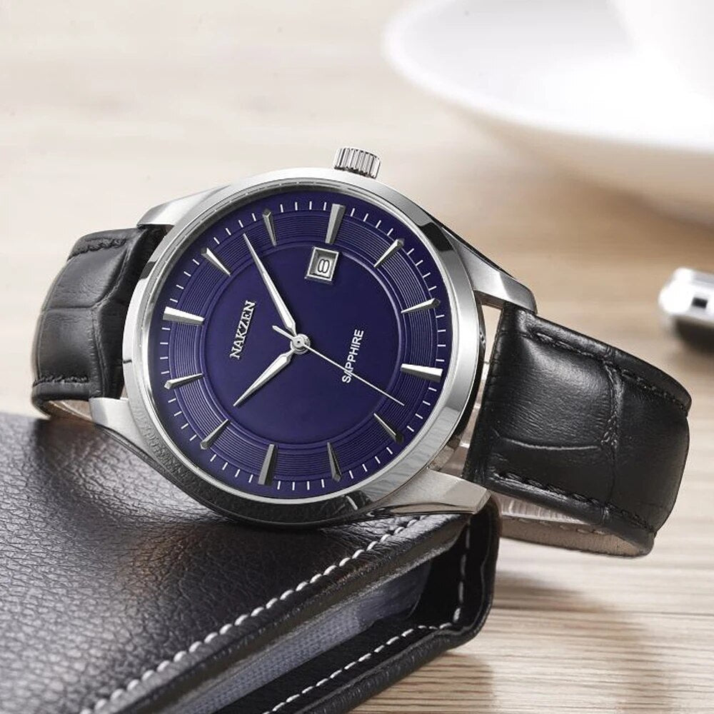 NAKZEN Mens wrist Watches Top Luxury Brand Quartz Watch Casual Leather Sports Wristwatch Homme Male Clock Relogio Masculino