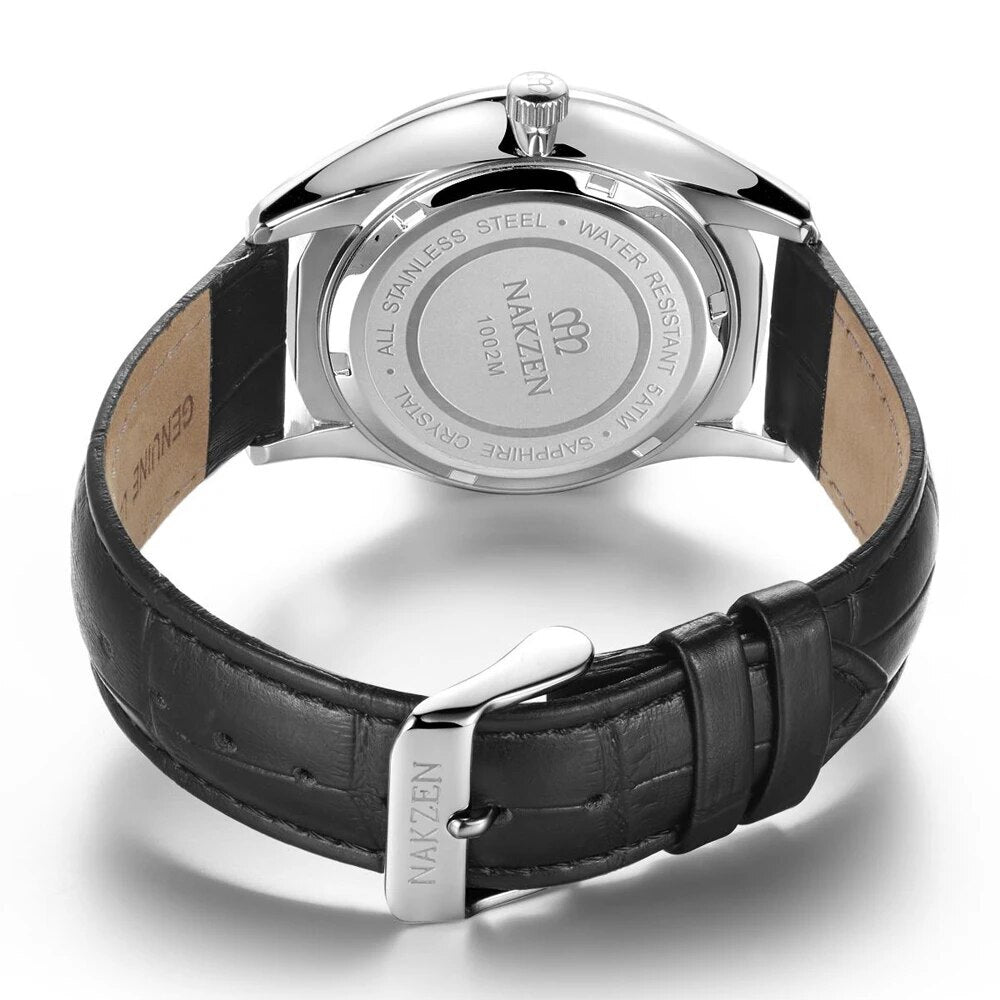 NAKZEN Mens wrist Watches Top Luxury Brand Quartz Watch Casual Leather Sports Wristwatch Homme Male Clock Relogio Masculino