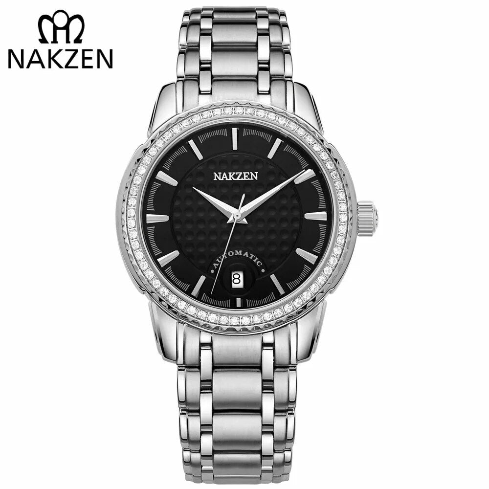 NAKZEN Men Mechanical Watch Men's Automatic Miyota 8215 Movement Diamond Watches Sapphire Wrist Watch Male Waterproof Clock