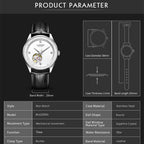 MEGIR Fashion Leather Strap Wristwatch for Men Large Dial Sapphire Automatic Mechanical Watch Clock Relogio Masculino