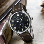 MEGIR Fashion Sport Quartz Watches Men Luxury Leather Business Casual Wristwatches Waterproof Date Clcok Moon Phase Reloj Hombre