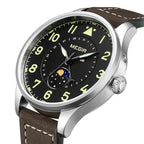 MEGIR Fashion Sport Quartz Watches Men Luxury Leather Business Casual Wristwatches Waterproof Date Clcok Moon Phase Reloj Hombre