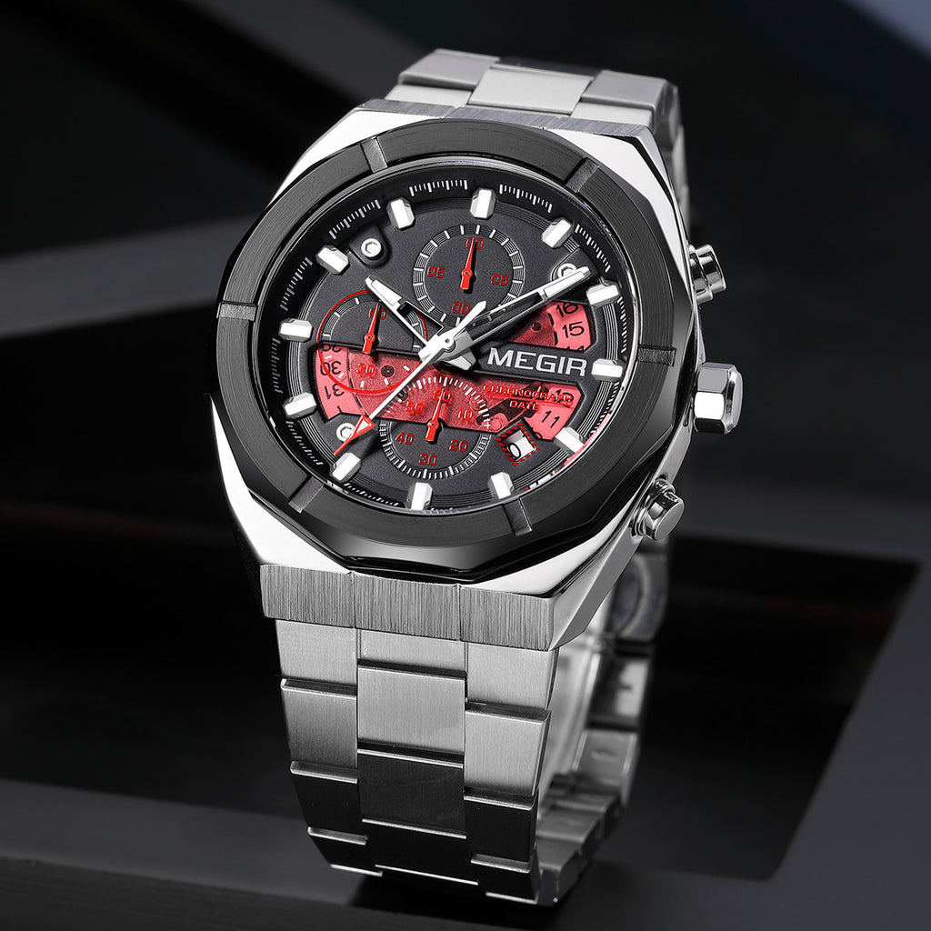 MEGIR New Watch for Men Top Brand Luxury Casual Quartz Wristwatch with Chronograph Waterproof Luminous Auto Date Reloj Hombre