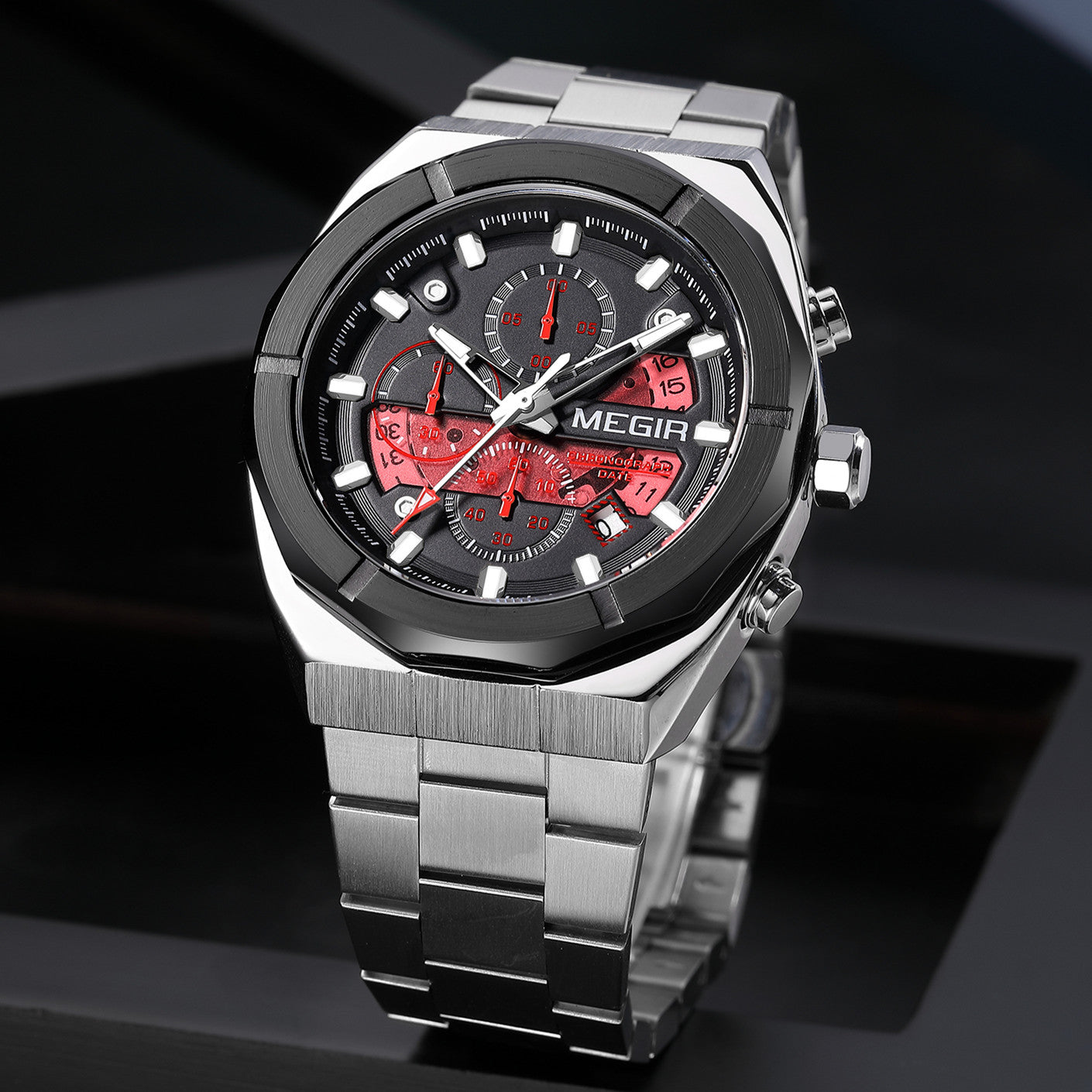 MEGIR New Watch for Men Top Brand Luxury Casual Quartz Wristwatch with Chronograph Waterproof Luminous Auto Date Reloj Hombre