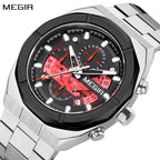 MEGIR New Watch for Men Top Brand Luxury Casual Quartz Wristwatch with Chronograph Waterproof Luminous Auto Date Reloj Hombre