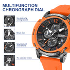 MEGIR Fashion Military Watch for Men Silicone Strap Sport Quartz Chronograph Waterproof Male Clock Wristwatch Reloj Hombre 2208