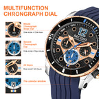 MEGIR Men's Sport Watches Chronograph Silicone Strap Waterproof Calendar Quartz Military Wristwatch Male Clock Relogio Masculino 2206