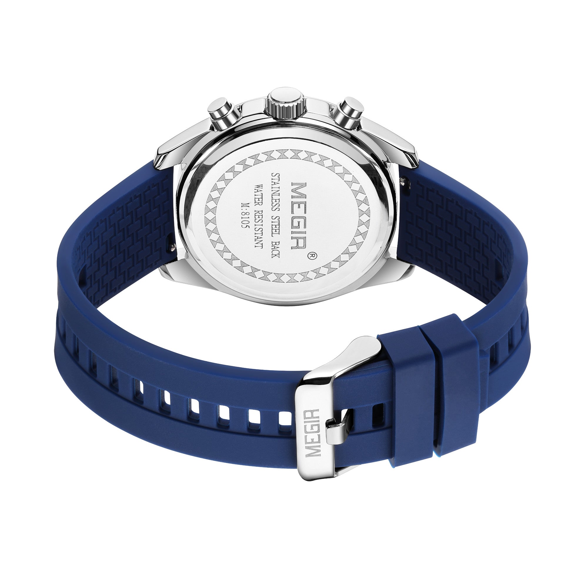 MEGIR Analog Quartz Wrist Watch Chronograph Luminous Business Sport Watches with Silicone Strap Calendar Man Clock Reloj Hombre 8105