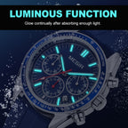 MEGIR Analog Quartz Wrist Watch Chronograph Luminous Business Sport Watches with Silicone Strap Calendar Man Clock Reloj Hombre 8105