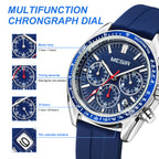 MEGIR Analog Quartz Wrist Watch Chronograph Luminous Business Sport Watches with Silicone Strap Calendar Man Clock Reloj Hombre 8105