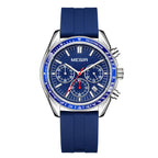 MEGIR Analog Quartz Wrist Watch Chronograph Luminous Business Sport Watches with Silicone Strap Calendar Man Clock Reloj Hombre 8105
