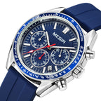 MEGIR Analog Quartz Wrist Watch Chronograph Luminous Business Sport Watches with Silicone Strap Calendar Man Clock Reloj Hombre 8105