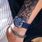 MEGIR Analog Quartz Wrist Watch Chronograph Luminous Business Sport Watches with Silicone Strap Calendar Man Clock Reloj Hombre 8105